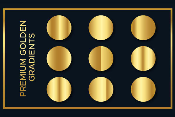 9 Premium Golden Gradients for Graphics and Print Templates