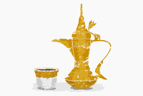 Brush Strokes Traditional Arab Coffee Graphics
