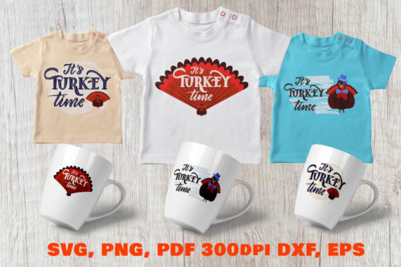 Bundle of Funny Quote It's Turkey Time: Graphics and Illustrations for Creative Sellers