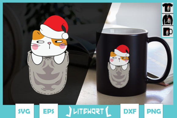 Cats in Christmas Sock Cat Lover Graphics