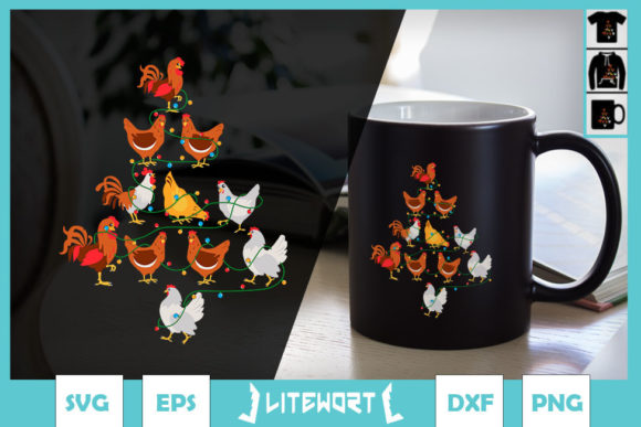 Christmas Tree Funny Chickens Ornament Graphics and Crafts