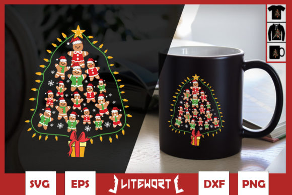 Christmas Tree Gingerbread Man Cookies Graphics & Crafts