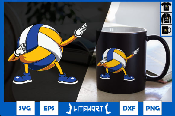 Dabbing Volleyball Funny Sport Lover Graphics and Crafts