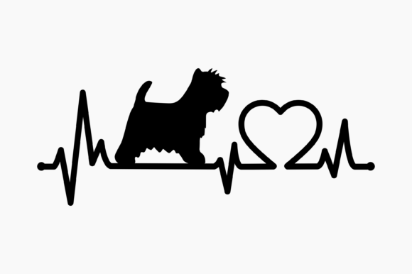 Dog Westie Heartbeat: Graphics for Crafts