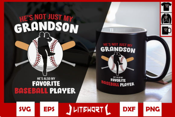 Grandson My Favorite Baseball Player Graphics & Crafts