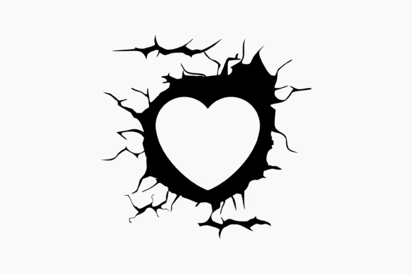 Heart Cracked Wall: Graphics for Crafts & Small Business Branding