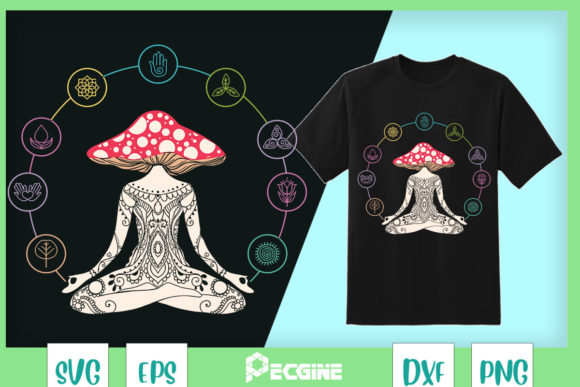 Magic Yoga Meditation Psychedelic Fungus Graphics