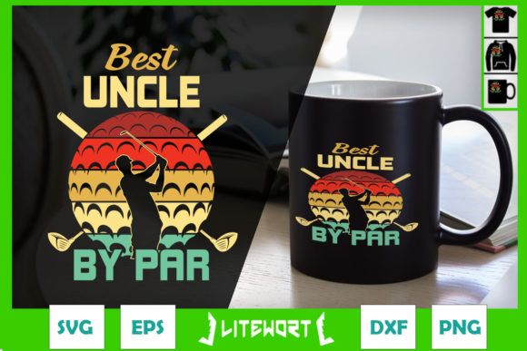 Mens Best Uncle by Par Fathers Day Golf Graphics