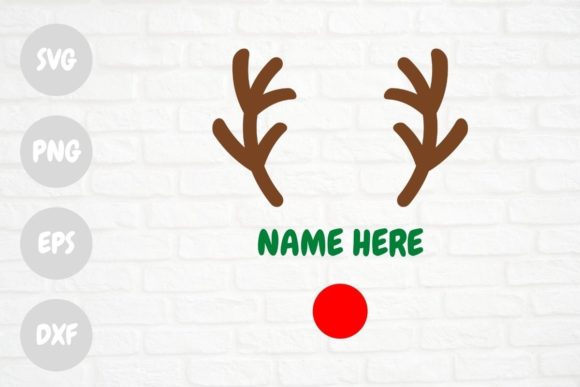 Minimalist Reindeer Rudolph Frame Graphics