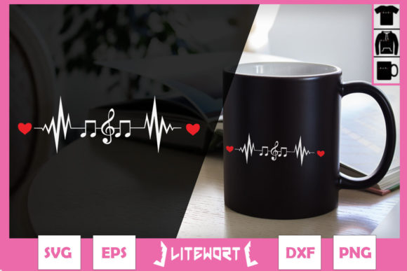 Music Heartbeat - Music Graphics & Crafts
