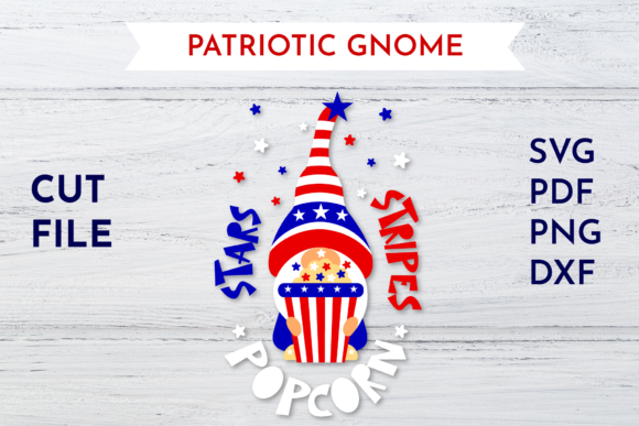 Patriotic Gnome - Stars, Stripes and Popcorn