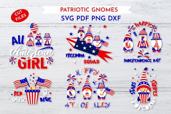 Patriotic Gnomes Bundle Graphics