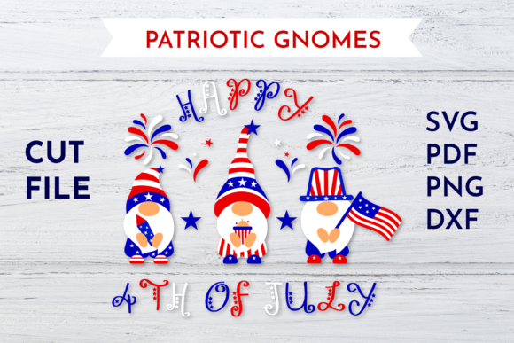 Patriotic Gnomes - Happy 4th of July Graphics