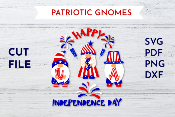Patriotic Gnomes - Happy Independence Day Graphics