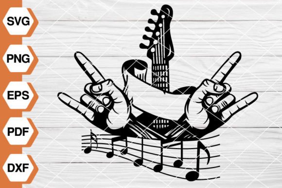 Rock Music Embroidery Design