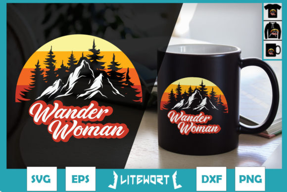 Wander Woman Trekking Hiking Graphics & Crafts